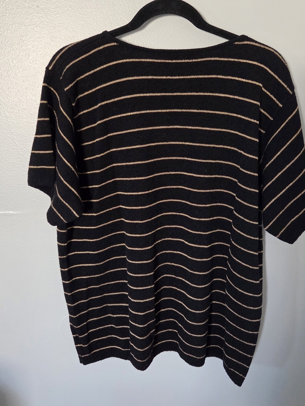 Linda Allard Ellen Tracy Womens Black Striped Wool Blend Top. Sz 1X/XL Office - Picture 3 of 7